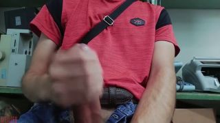 Masturbation Cock play at work-2
