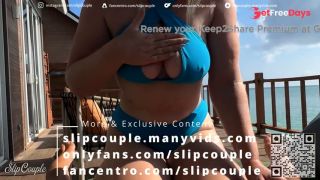 Hot Babe gives fast and sloppy Handjob on the Terrace over the Ocean P-8