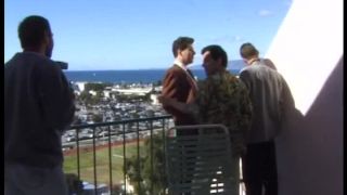 Christi lake - BTS - DP on balcony with 3 men Teen!-0