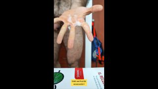 pablito14 - Gorgeous Colombian big muscles legs cum in his hand a big load of semen-7