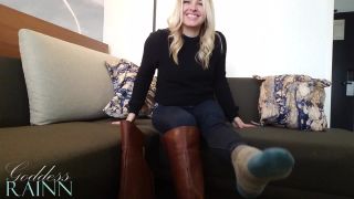 adult video 21 Goddess Rainn - Lick My Sweaty Leather Boot Feet/Socks (720P) | femdom pov | femdom porn femdom pirn-1