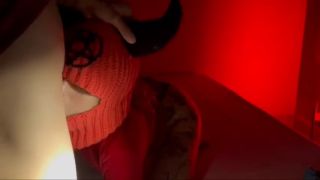 Dominant Submissive Horned Mask Ritual  Possessed Slut Worships with Deepthroat-1