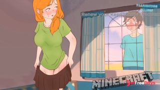 Steve  on Alex taking off her skirt he saw her bare pussy Minecraft Hentai Cartoon Parody 2025-8