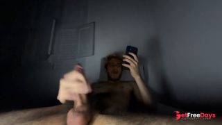 [GetFreeDays.com] Guy hairy big dick wanking while see porn and eat his own cum Sex Video January 2023-3