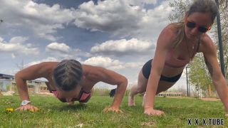  Lora Cross  fetish Lora Cross Lora And Madison Public Pushup Challenge-1