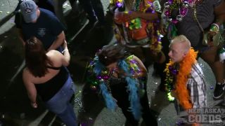 Mardi Gras 2017 From Our Bourbon Street Apartment Girls Flashing For Beads Lesbian!-9