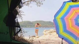 Dream4AngelFUCK Escapade from crowded Yacht to island Tent # Two CUM and Real Fun from SEX in wild-2