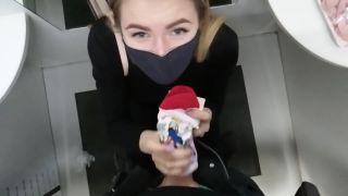 GF makes me Risky Cum inside White Disney Sock in Mall Public Changing ...-1