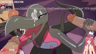 Double penetration to dinosaur we give her a creampie in the asshole Feliscede animation - Jazziuu-6