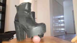 Cock crushed under heavy platform boots.-6