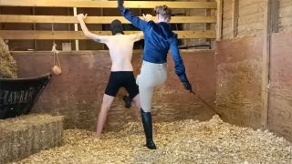 [K2S.CLUB] Madam M - Sadistic Stables Sack Smashing extreme ballbusting and cropping punishment - FullHD 1080P-4