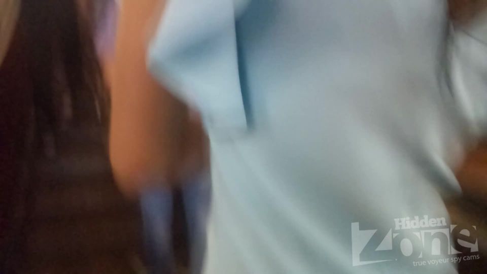 Hidden-Zone.com- Up2821 Under the skirt of a tanned brunette in a short blue dress. Beautiful ass and shaved crotch 