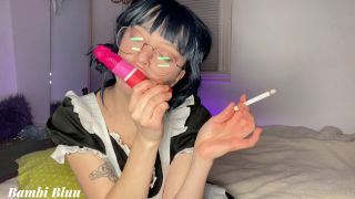 Bambi Bluu - Maid in Glasses Smoking Solo POV - Solo-7