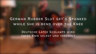 [GetFreeDays.com] Germanbber slut gets spanked while she is bend over the knee latex slave porn-0