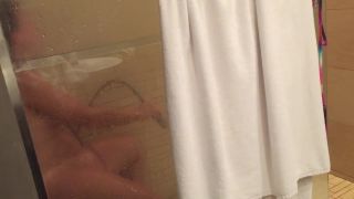 Caught wife masturbating with jet water in the shower-5