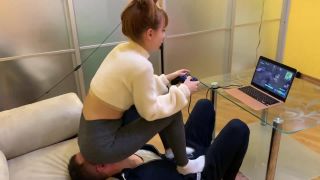 clip 33 Petite Princess FemDom - Gamer Kira In Leggings Uses Her Chair Slave While Playing - amateur - femdom porn fetish queen-2