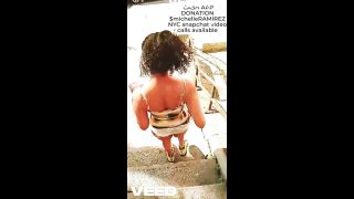 boricualovenyc - PUBLIC SOLO FEMALE CLIMBING FENSE SEX OUTSIDE-3