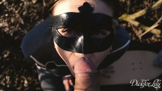 Mysterious Masked Girl Gave Me A Blowjob In Park In Bushes Oral Crempie - 1080p-9