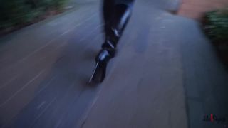 Julie Skyhigh, Pantyhose, Stockings, Leggings - 150204 walking in furs leather boots and jeans [foot fetish]-9