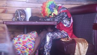 GIbbyTheClown - Whore sucks clown dick in restaurant - Public Blowjob-2