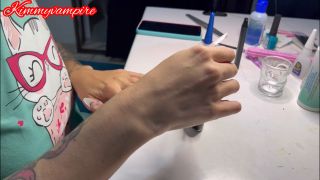 KimmyVampire - Blog 1 Doing my Nails To a CustomeVid-7