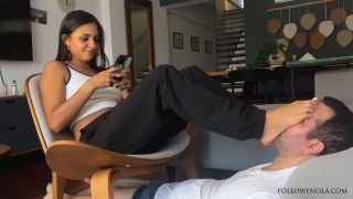 Cute Mistress Enola - gross  Licking Feet movie.-5