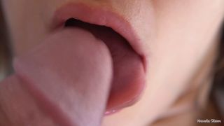 Her Sensual Lips  Tongue Make Him Cum In Mouth, Super Closeup 4K 1080p-0