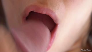 Her Sensual Lips  Tongue Make Him Cum In Mouth, Super Closeup 4K 1080p-3