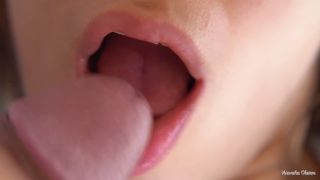 Her Sensual Lips  Tongue Make Him Cum In Mouth, Super Closeup 4K 1080p-6