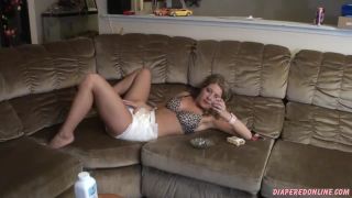 DiaperedonlineAmber Amber Diaper Smoking on Couch-7