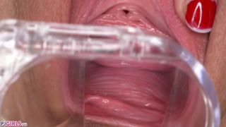 online adult video 40 femdom sub Speculum Session, shaved pussy on blonde porn-6