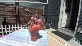 free adult clip 10 Girl Next Door Teases you with her INCREDIBLE Pink Soles while Tanning! - The Fantasy Chest 2 - milf - feet porn interracial femdom-9