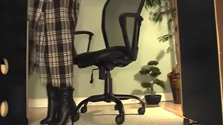 OfficeGirls (300410) Secretary In Black leather Fetish Boots And Stockings Candid (mp4)-0