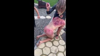 online porn clip 8 soles fetish Mistress Zeida Dracula Femdom Castle – Brutal Whipping On Already Bruised Back, caning on fetish porn-1