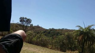 Cute and laughing petite but strong girl takes her guy outdoors in different locations and kicks his balls at each location. (Amateur porn)-1
