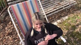 Hot blonde pigtailed girlfriend nice blowjob outside - Blowjobs-0