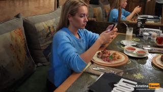 Public Blowjob Under The Table In The Restaurant Cum In Mouth-1