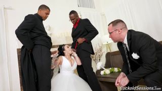 Payton Preslees Wedding Turns Rough Interracial Threesome.-1