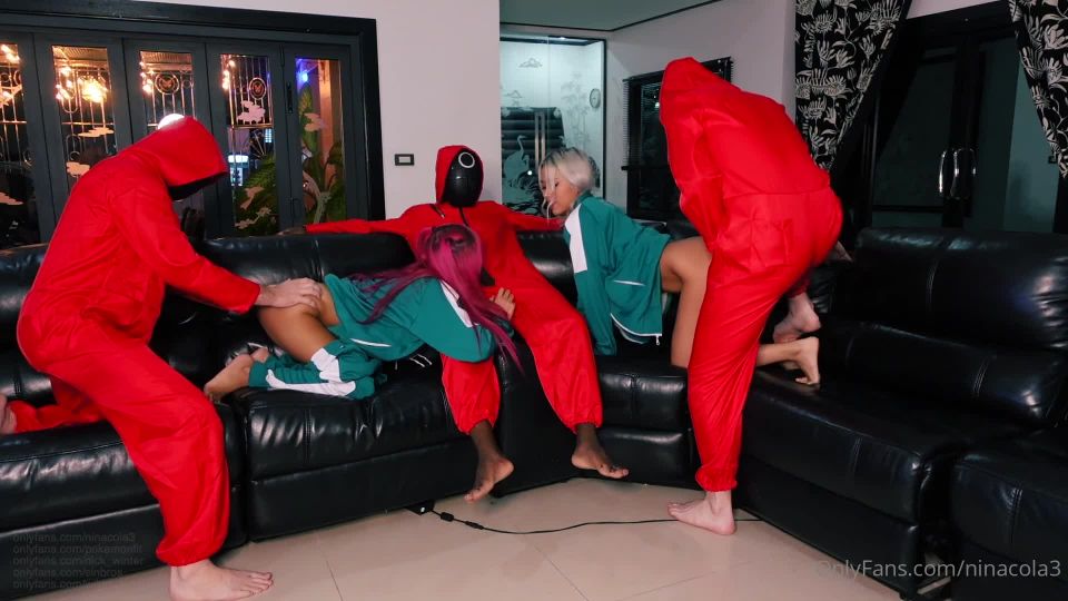 online xxx video 30 asian lesbians Ninacola – Squid Game turns to Wild Orgy, party game on cumshot