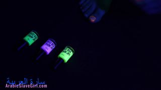 Foot Fetish , Black Light Toe Painting with Chill Music SFW bdsm -6