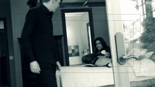 Cute nette gets a hard cock thrust in her mouth hard on the bed.-1