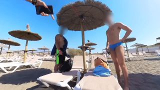 Francy Rossi - NUDIST BEACH WHORE Exhibitionist Amateur Girl Blowjobs Stranger Sorrounded by old Voyeur Men [1080p] - Teen-1