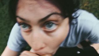 sexy outdoor action blue eyed babe oral surprise cream pie x-5