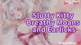 Erotic ASMR Slutty Kitty Girl Ear Licking and Soft Moaning-4