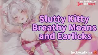 Erotic ASMR Slutty Kitty Girl Ear Licking and Soft Moaning-7