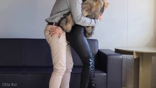 Fuck me rough in torn leather leggings and fur coat (shor...-5