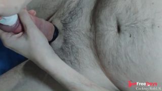 Well lubed wank with orgasm rubbing cum onto still throbbing cock-5