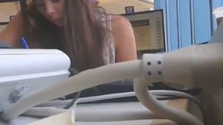 online adult clip 14 Bored school girl in the computer class - under desk - voyeur lana rhoades foot fetish-1