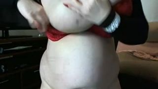 OMG! babe shaking her gigantic jumbo juggs on webcam part 12. - Big boobs-9