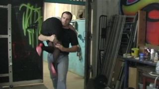 FutileStruggles Christina Carter is Chased, Caught, Carried and Cuffed spreadeagle - Part 1-5